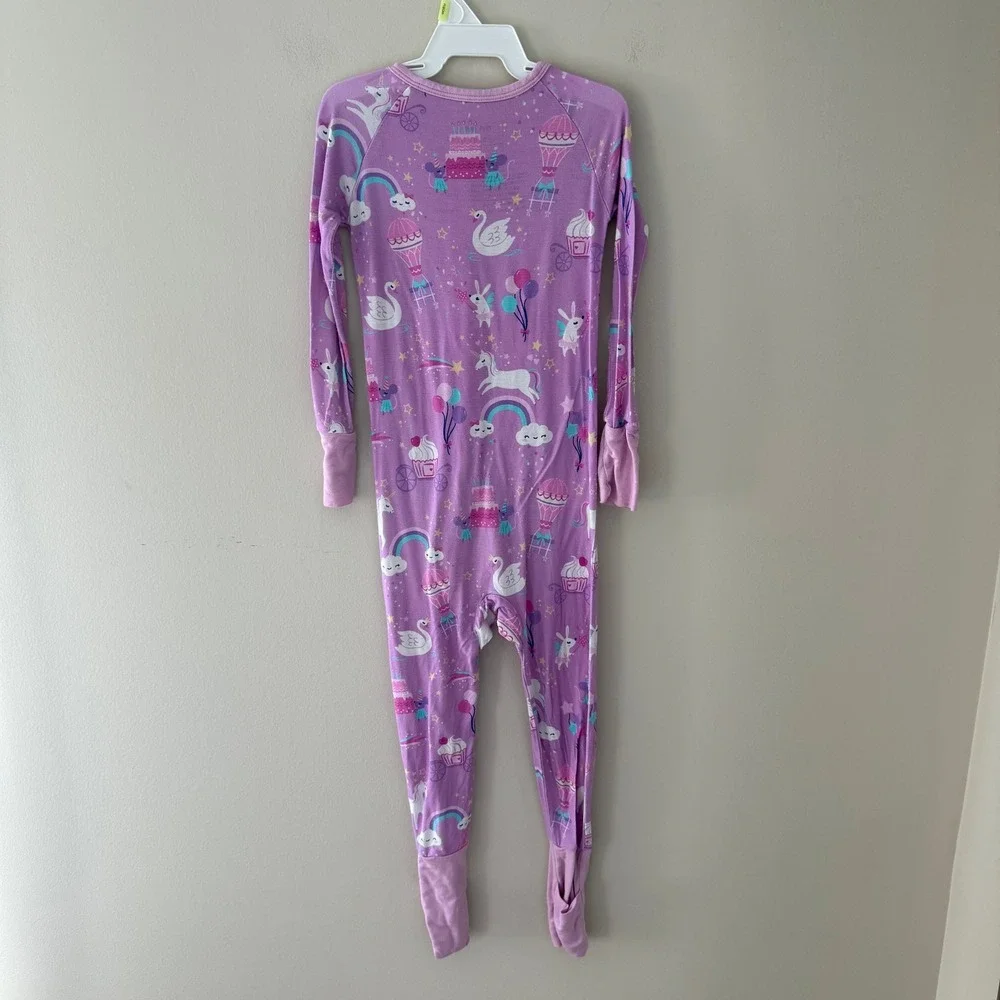 Little Sleepies 2T Purple Unicorn Swan Rainbow Lunaluxe Bamboo Zippy Sleeper